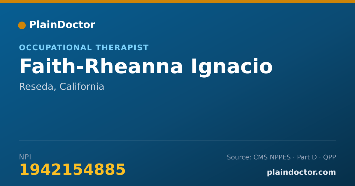 Shareable card for Faith-Rheanna Ignacio - Occupational Therapist, Reseda, CA