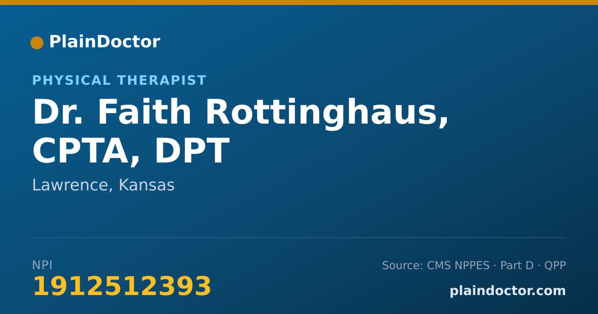 Shareable card for Faith Rottinghaus, CPTA, DPT - Physical Therapist, Lawrence, KS