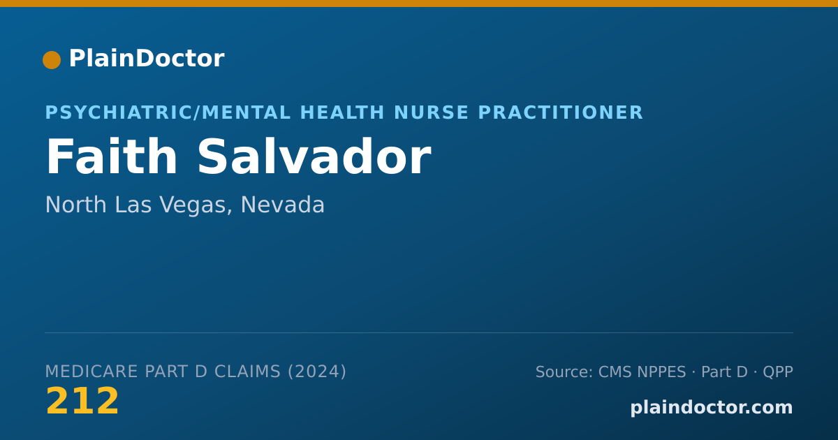 Shareable card for Faith Salvador - Psychiatric/Mental Health Nurse Practitioner, North Las Vegas, NV