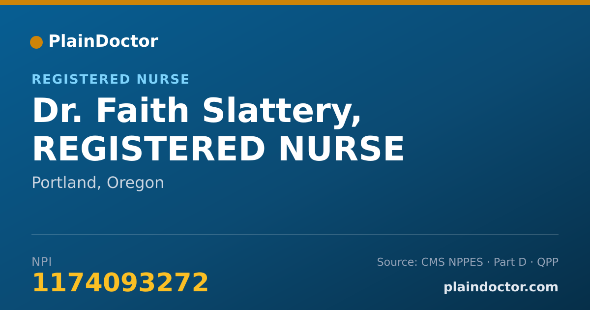 Shareable card for Faith Slattery, REGISTERED NURSE - Registered Nurse, Portland, OR