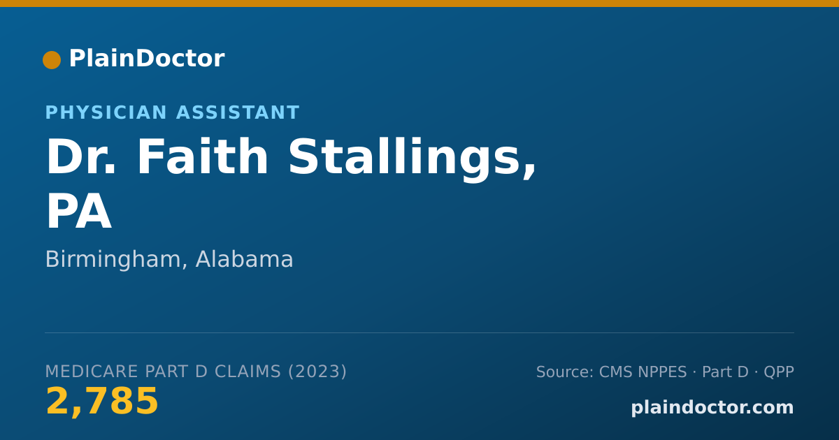 Shareable card for Faith Stallings, PA - Physician Assistant, Birmingham, AL