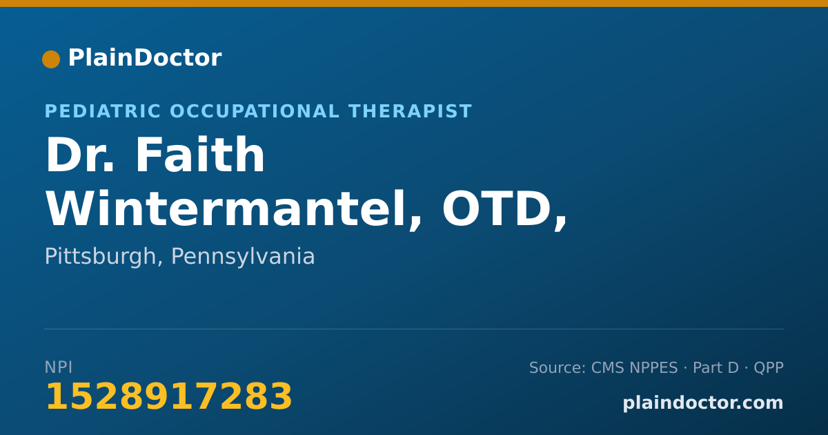 Shareable card for Faith Wintermantel, OTD, OTR/L - Pediatric Occupational Therapist, Pittsburgh, PA