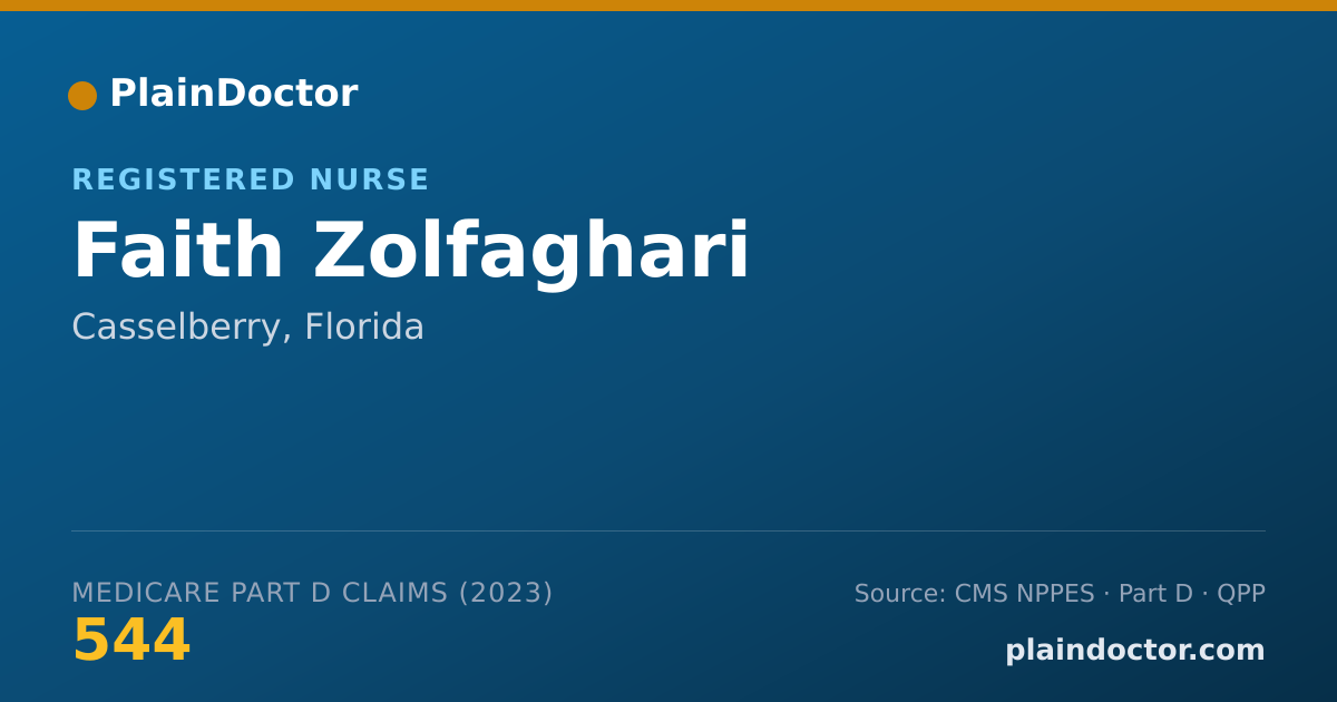 Shareable card for Faith Zolfaghari - Registered Nurse, Casselberry, FL