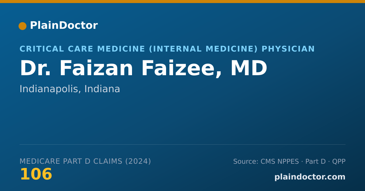 Shareable card for Faizan Faizee, MD - Critical Care Medicine (Internal Medicine) Physician, Indianapolis, IN