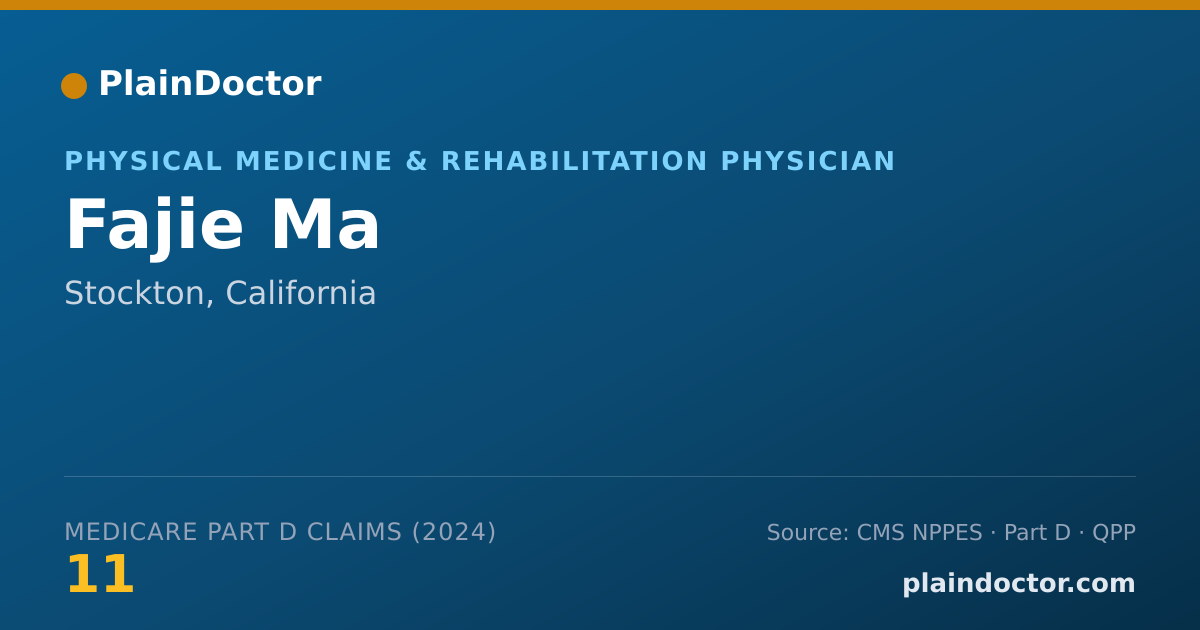 Shareable card for Fajie Ma - Physical Medicine & Rehabilitation Physician, Stockton, CA