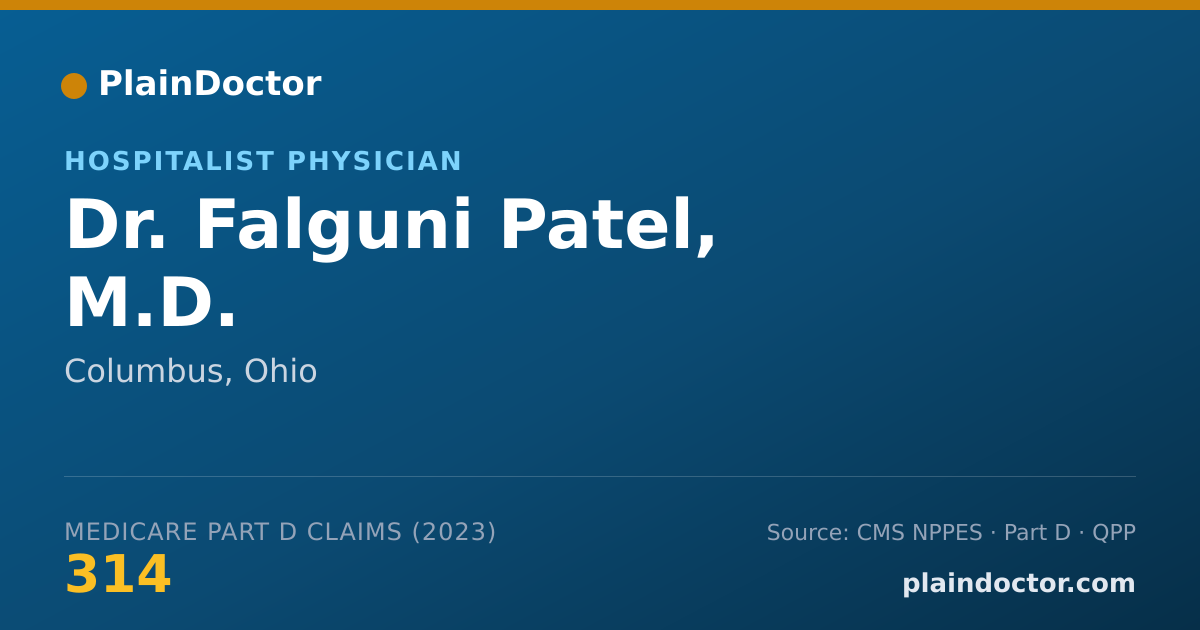 Shareable card for Falguni Patel, M.D. - Hospitalist Physician, Columbus, OH