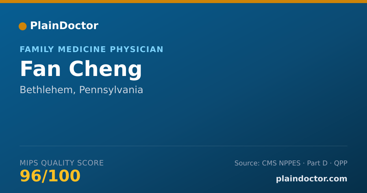 Shareable card for Fan Cheng - Family Medicine Physician, Bethlehem, PA