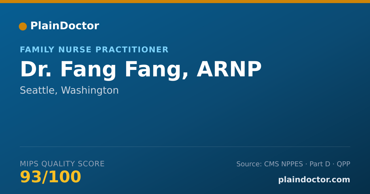 Shareable card for Fang Fang, ARNP - Family Nurse Practitioner, Seattle, WA
