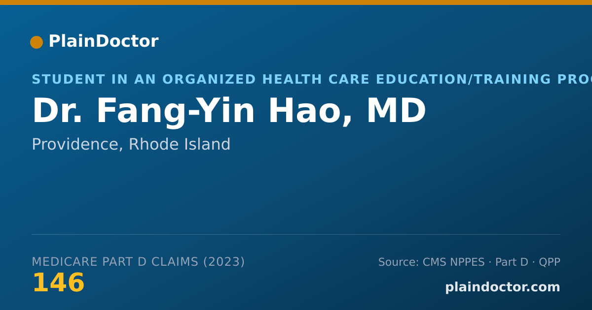 Shareable card for Fang-Yin Hao, MD - Student in an Organized Health Care Education/Training Program, Providence, RI