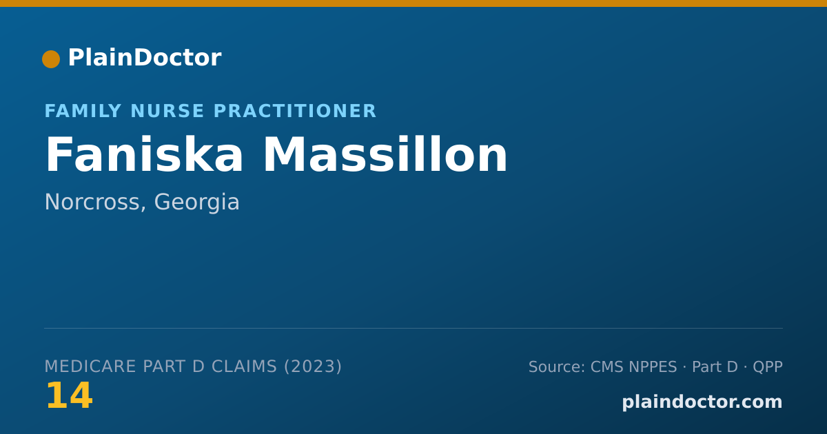 Shareable card for Faniska Massillon - Family Nurse Practitioner, Norcross, GA