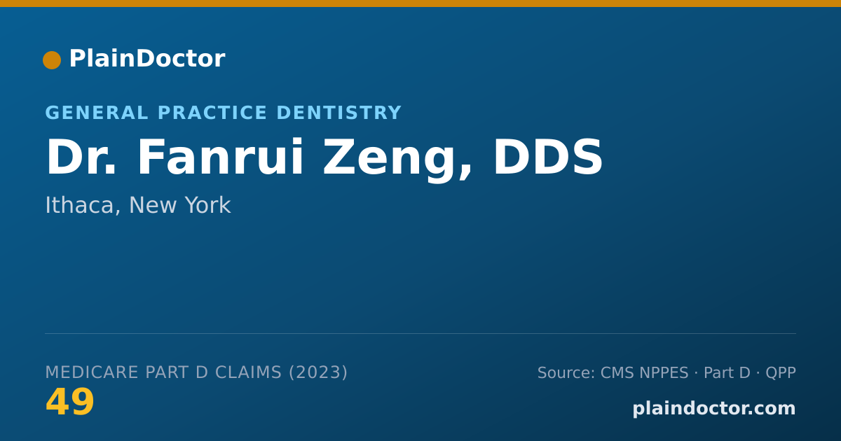 Shareable card for Fanrui Zeng, DDS - General Practice Dentistry, Ithaca, NY
