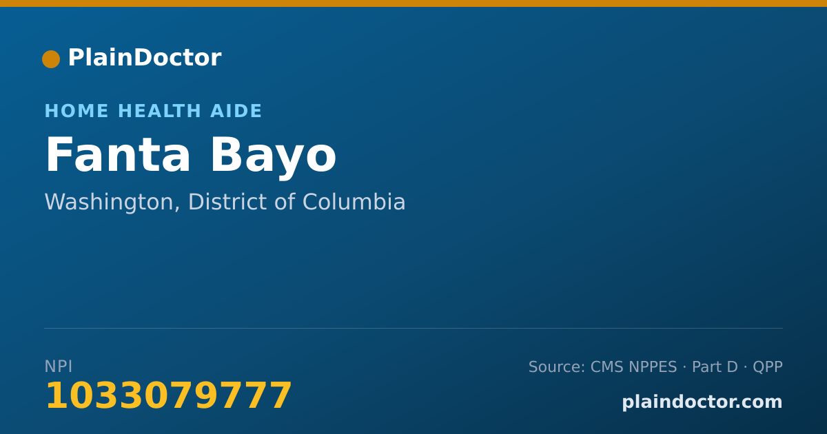 Shareable card for Fanta Bayo - Home Health Aide, Washington, DC