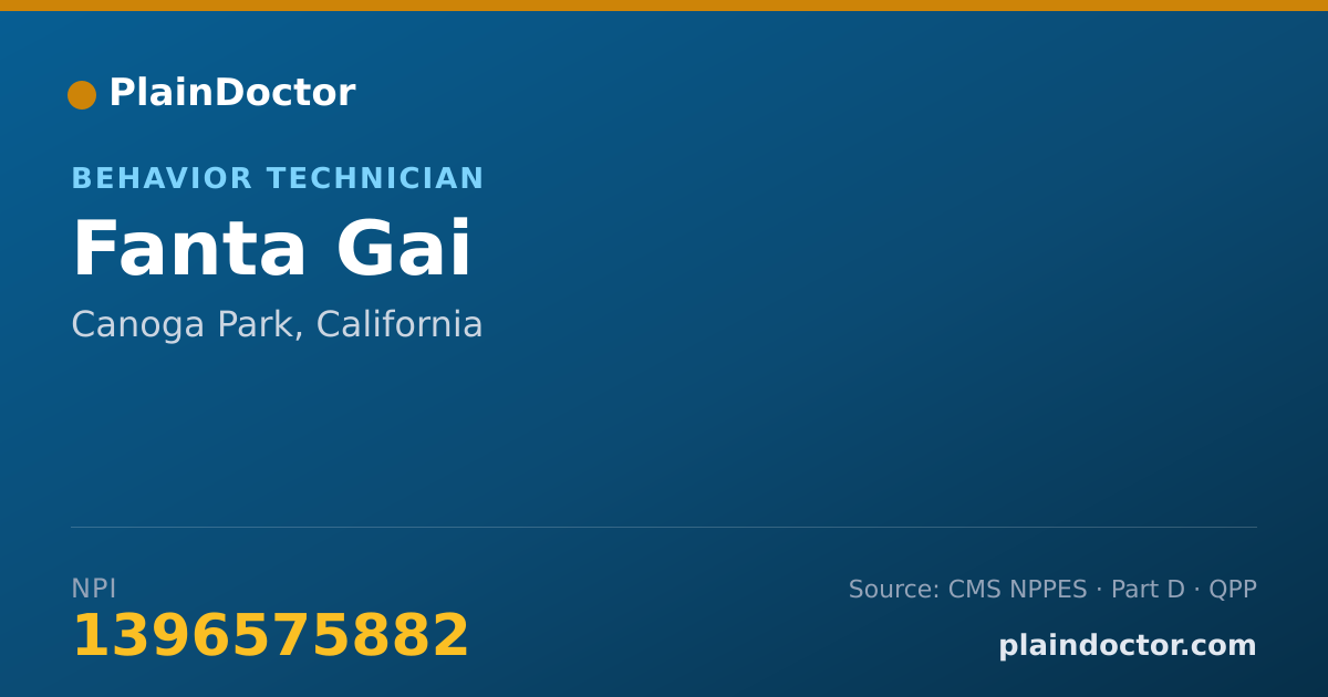 Shareable card for Fanta Gai - Behavior Technician, Canoga Park, CA