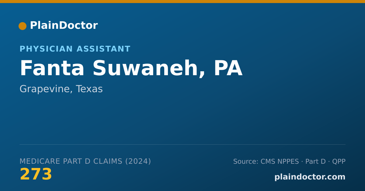 Shareable card for Fanta Suwaneh, PA - Physician Assistant, Grapevine, TX