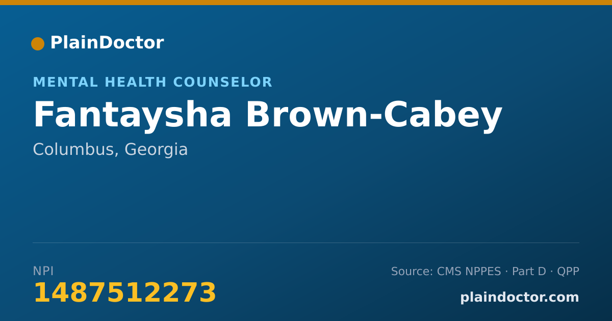 Shareable card for Fantaysha Brown-Cabey - Mental Health Counselor, Columbus, GA