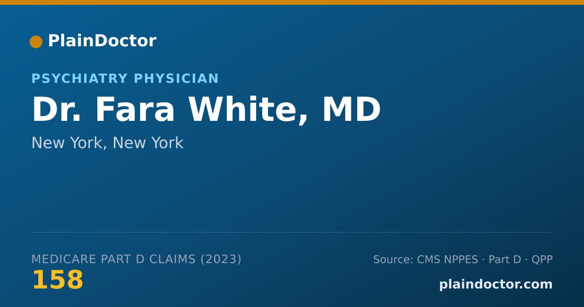 Shareable card for Fara White, MD - Psychiatry Physician, New York, NY