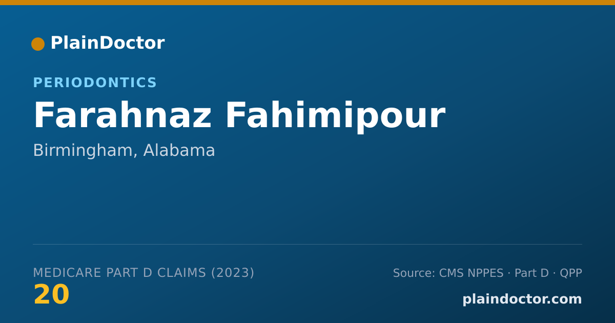 Shareable card for Farahnaz Fahimipour - Periodontics, Birmingham, AL