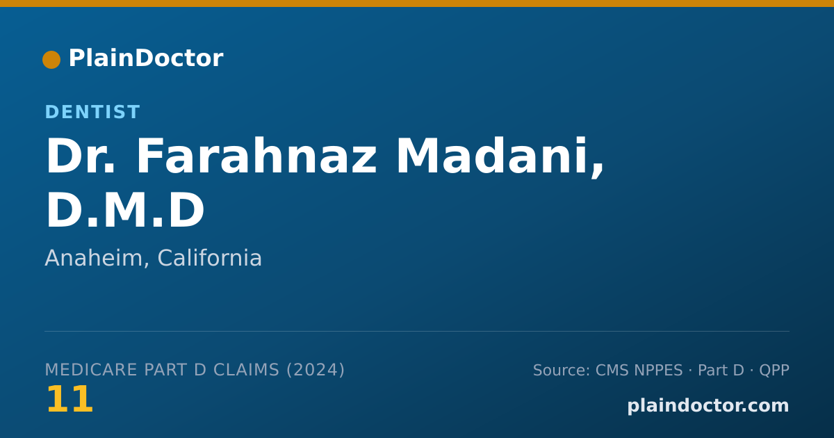 Shareable card for Farahnaz Madani, D.M.D - Dentist, Anaheim, CA