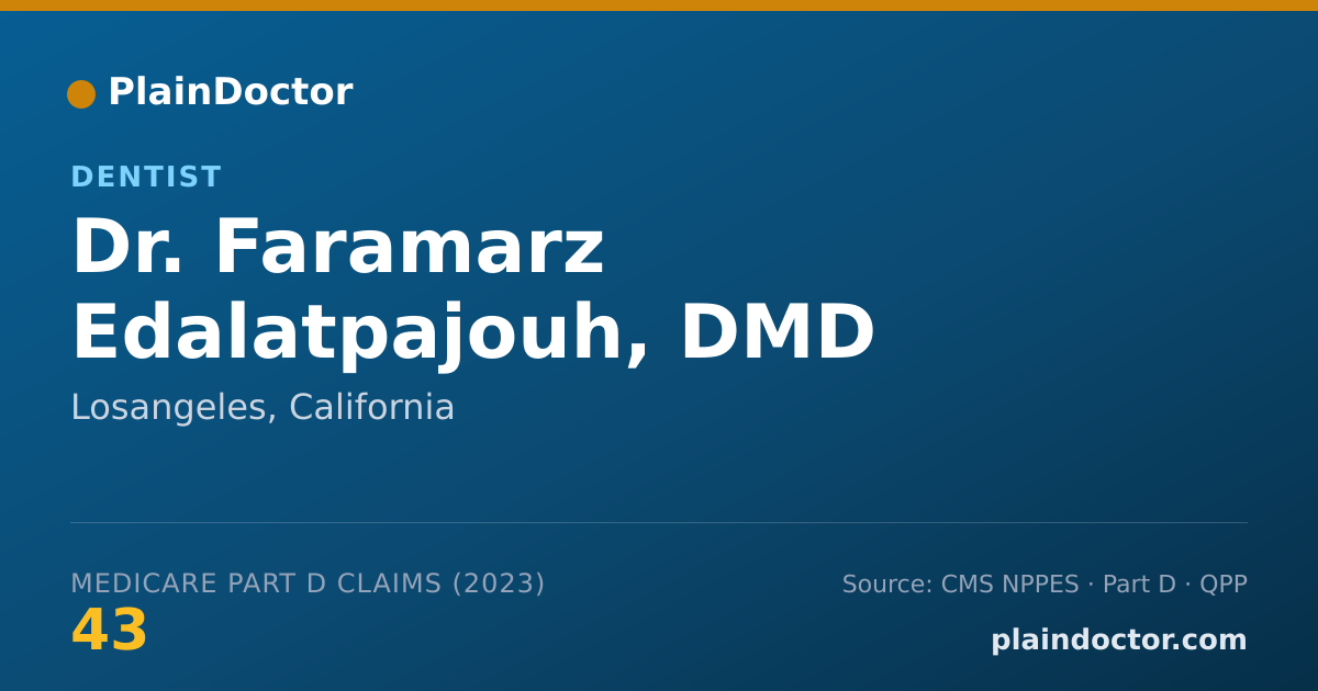 Shareable card for Faramarz Edalatpajouh, DMD - Dentist, Losangeles, CA