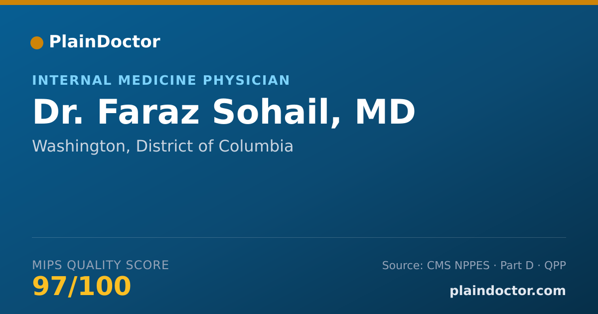 Shareable card for Faraz Sohail, MD - Student in an Organized Health Care Education/Training Program, Washington, DC