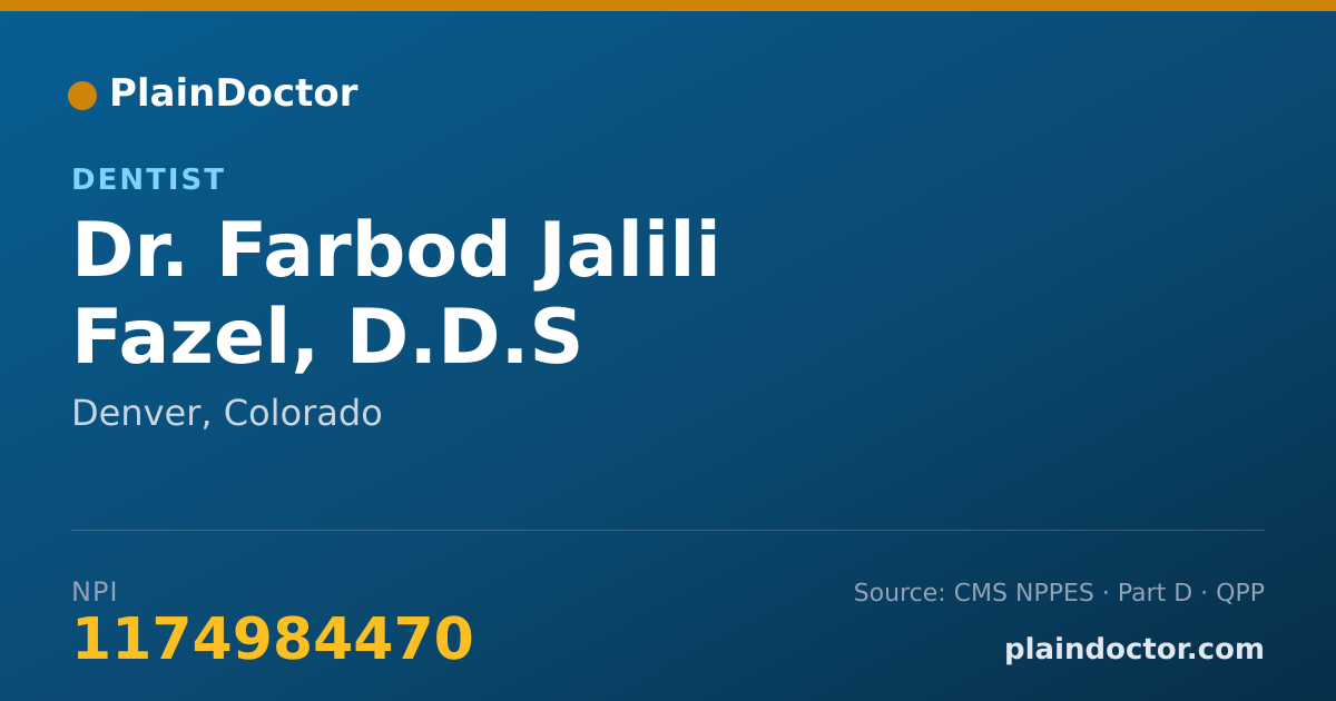 Shareable card for Farbod Jalili Fazel, D.D.S - Dentist, Denver, CO