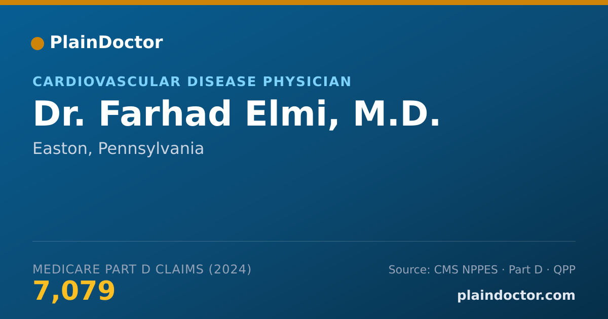 Shareable card for Farhad Elmi, M.D. - Cardiovascular Disease Physician, Easton, PA