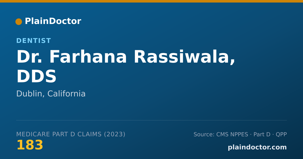 Shareable card for Farhana Rassiwala, DDS - Dentist, Dublin, CA