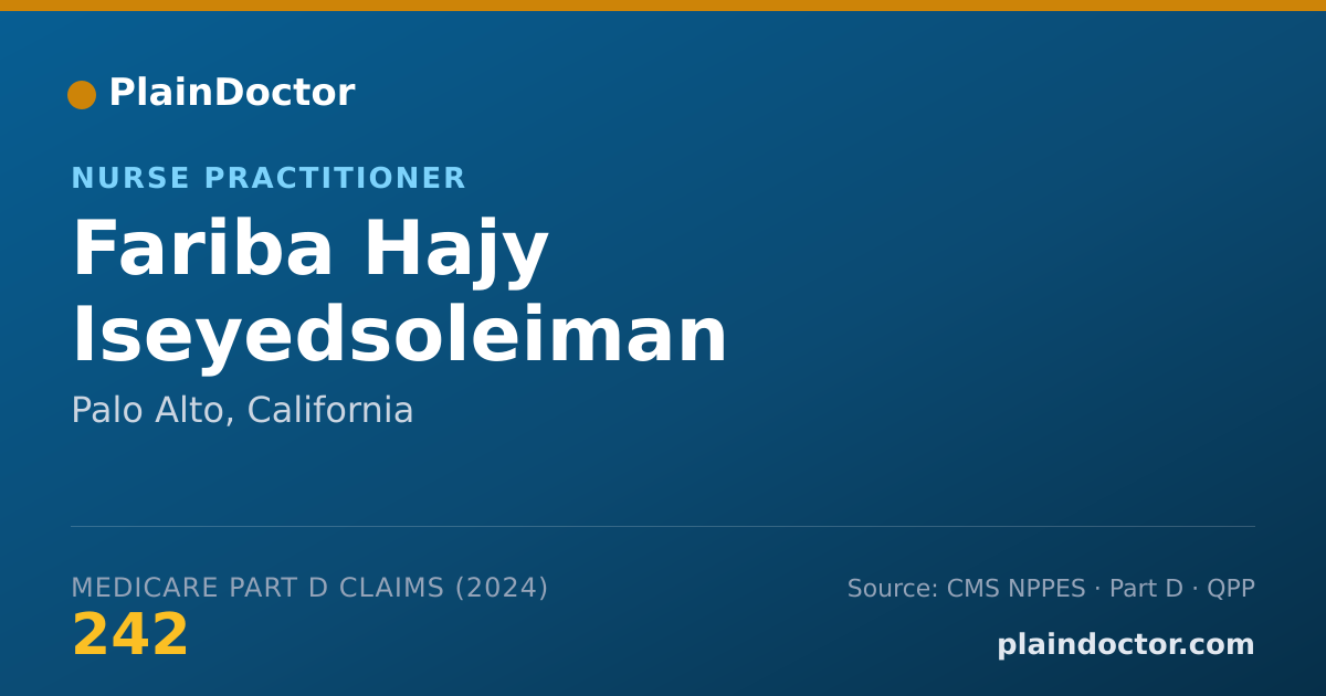 Shareable card for Fariba Hajy Iseyedsoleiman - Nurse Practitioner, Palo Alto, CA