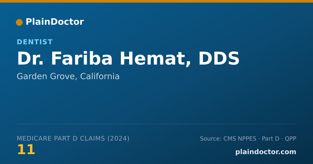 Shareable card for Fariba Hemat, DDS - Dentist, Garden Grove, CA