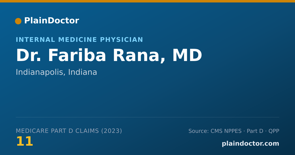 Shareable card for Fariba Rana, MD - Internal Medicine Physician, Indianapolis, IN