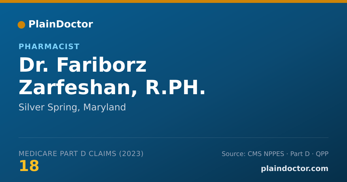 Shareable card for Fariborz Zarfeshan, R.PH. - Pharmacist, Silver Spring, MD