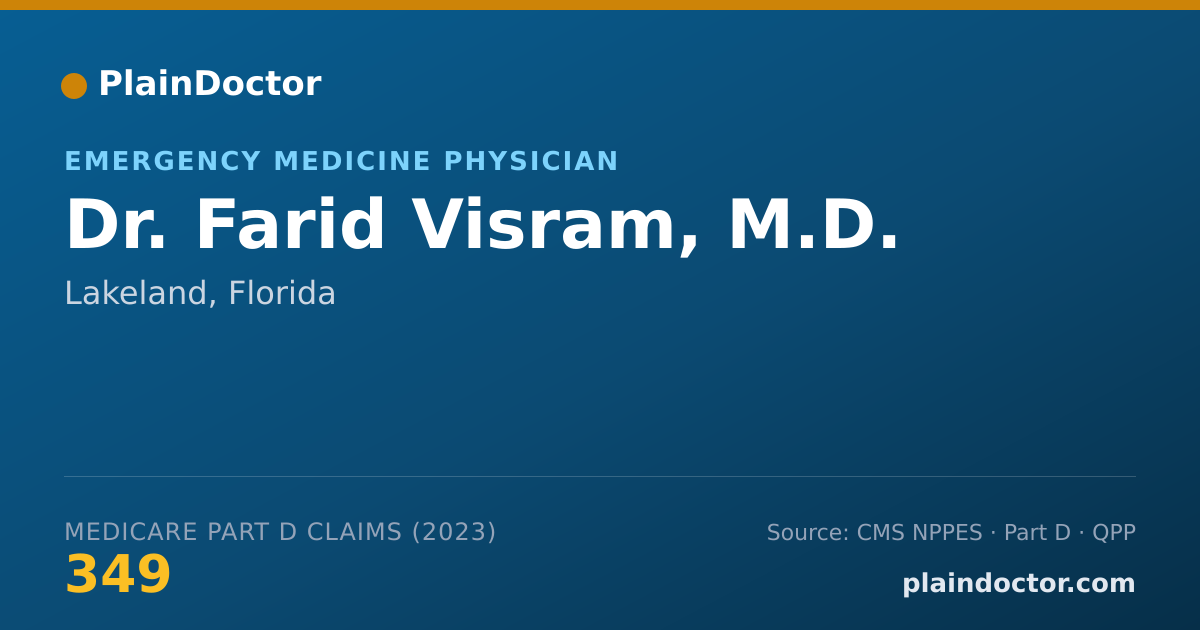 Shareable card for Farid Visram, M.D. - Emergency Medicine Physician, Lakeland, FL