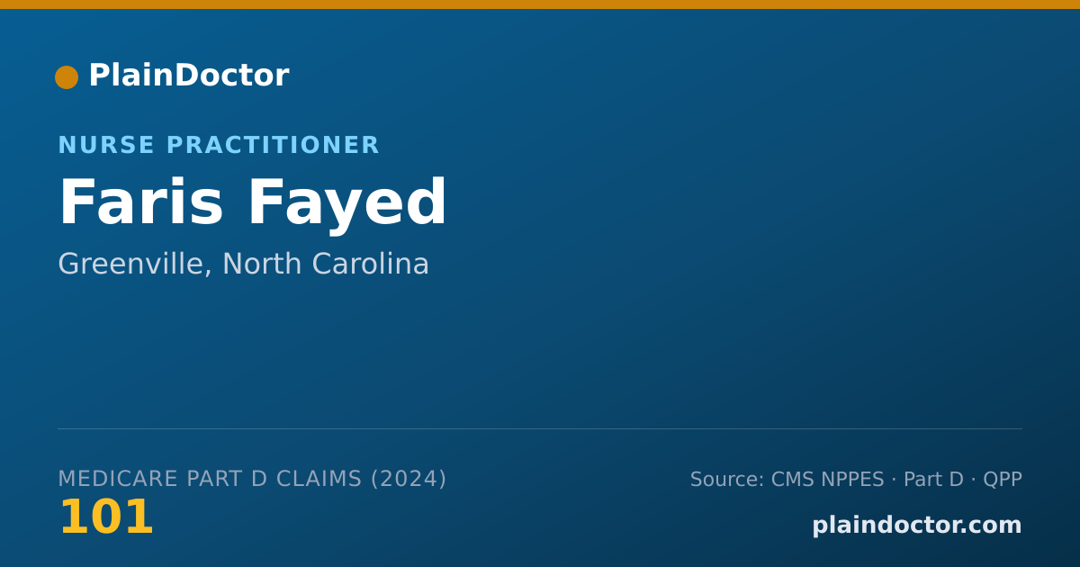 Shareable card for Faris Fayed - Nurse Practitioner, Greenville, NC