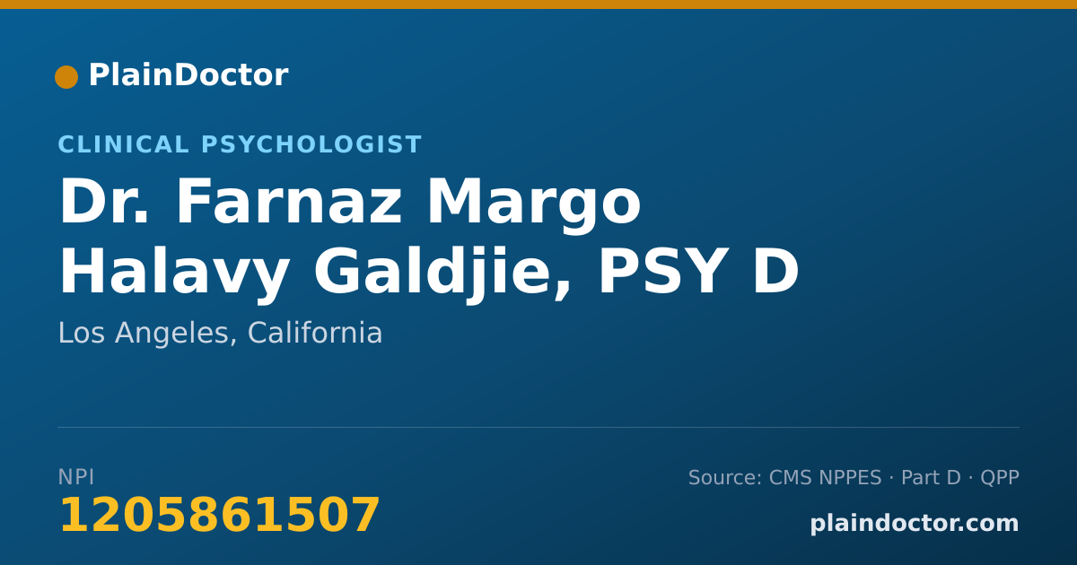 Shareable card for Farnaz Margo Halavy Galdjie, PSY D - Clinical Psychologist, Los Angeles, CA