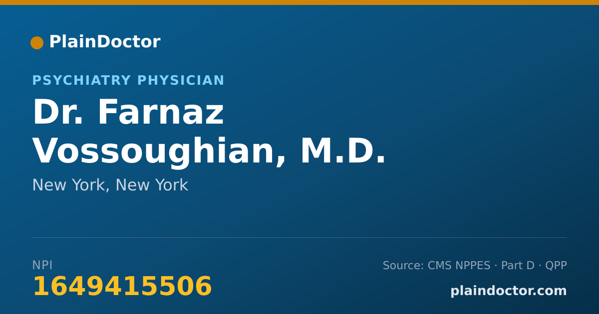 Shareable card for Farnaz Vossoughian, M.D. - Psychiatry Physician, New York, NY