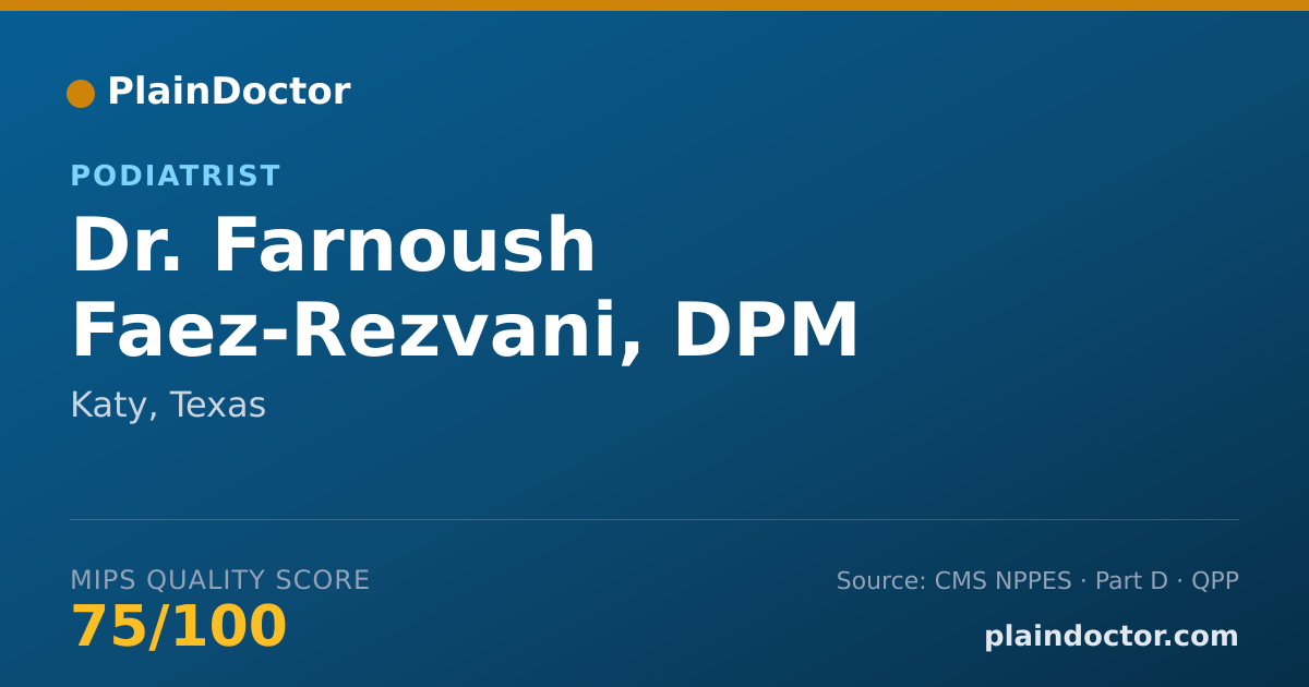 Shareable card for Farnoush Faez-Rezvani, DPM - Podiatrist, Katy, TX