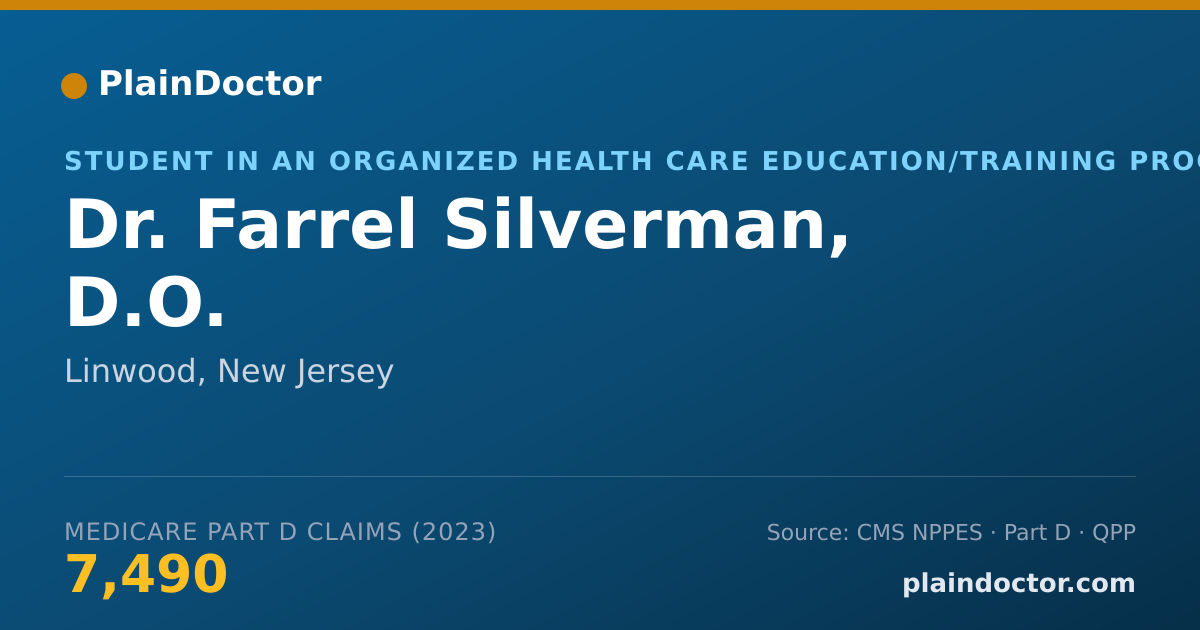 Shareable card for Farrel Silverman, D.O. - Student in an Organized Health Care Education/Training Program, Linwood, NJ