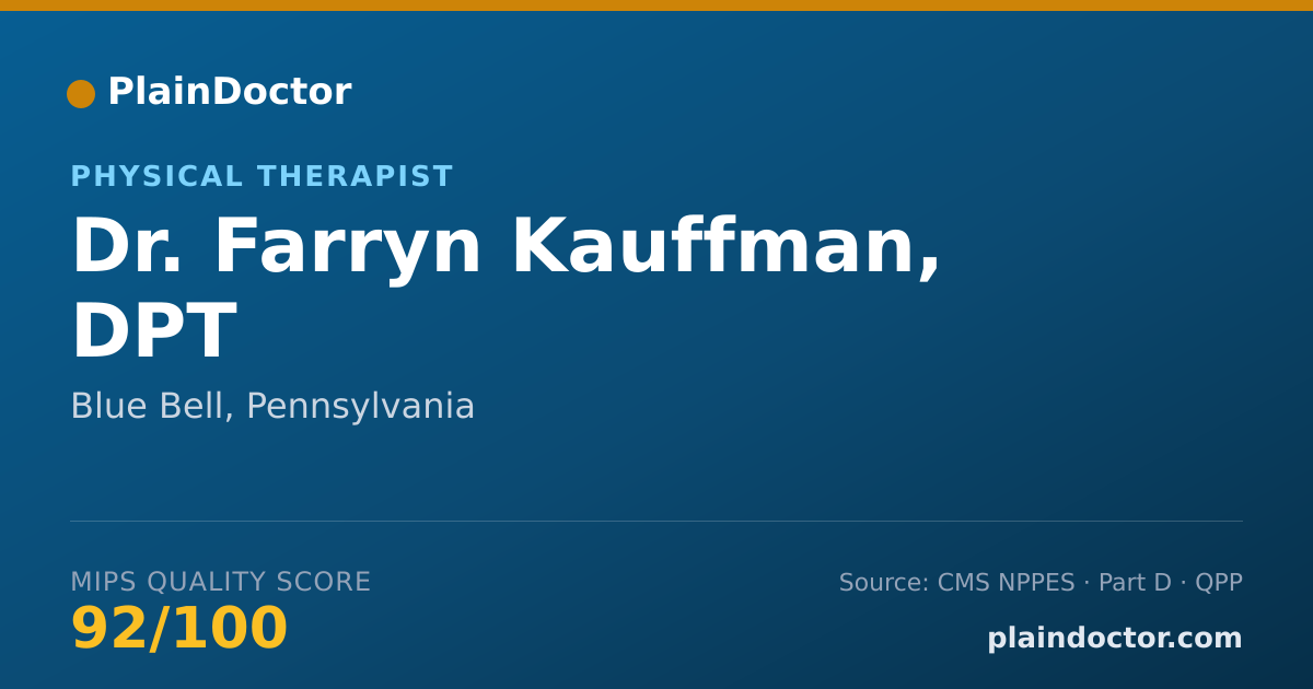 Shareable card for Farryn Kauffman, DPT - Physical Therapist, Blue Bell, PA