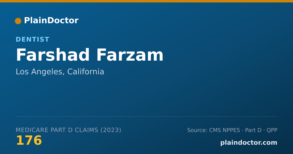 Shareable card for Farshad Farzam - Dentist, Los Angeles, CA