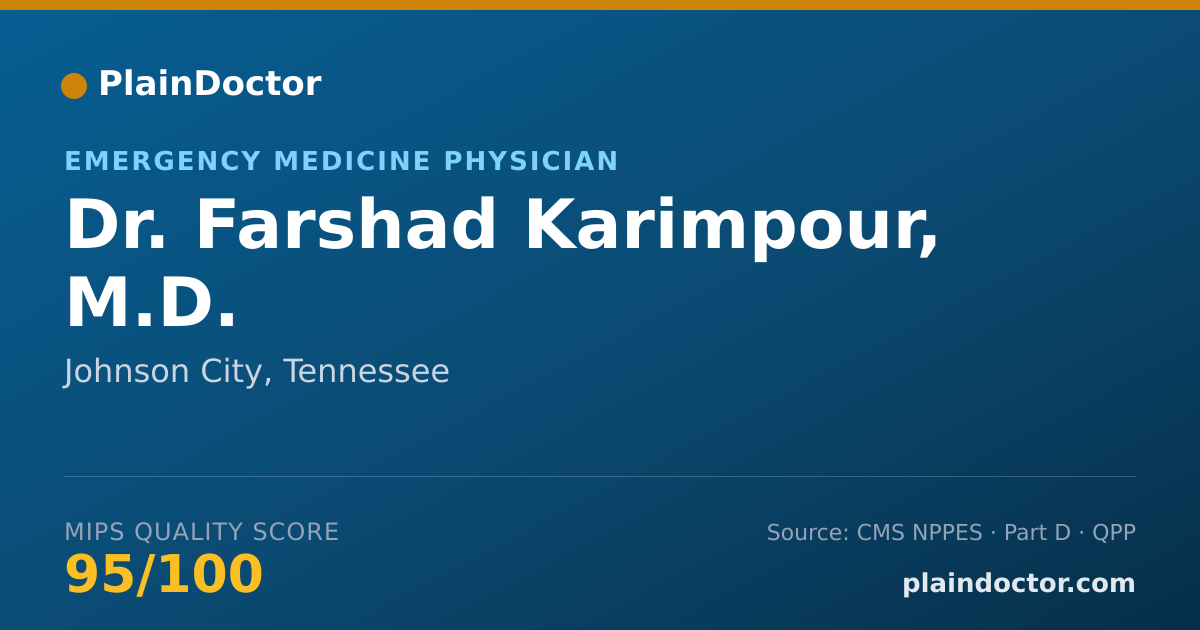 Shareable card for Farshad Karimpour, M.D. - Emergency Medicine Physician, Johnson City, TN