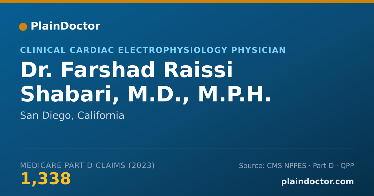 Shareable card for Farshad Raissi Shabari, M.D., M.P.H. - Clinical Cardiac Electrophysiology Physician, San Diego, CA