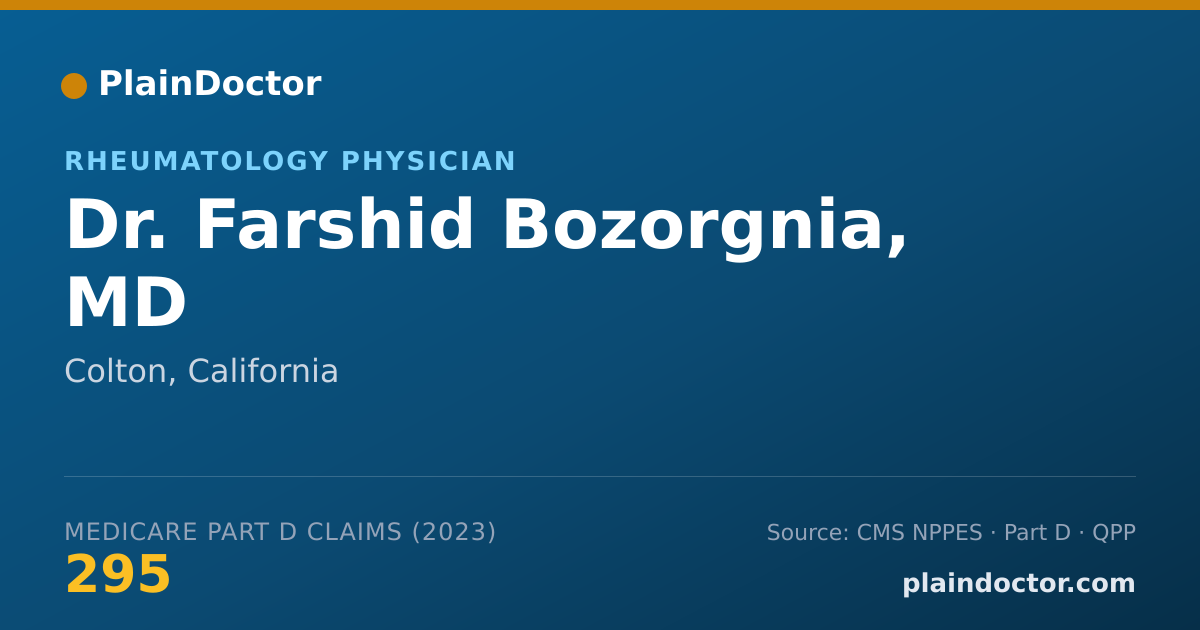 Shareable card for Farshid Bozorgnia, MD - Rheumatology Physician, Colton, CA