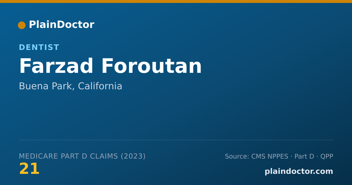 Shareable card for Farzad Foroutan - Dentist, Buena Park, CA