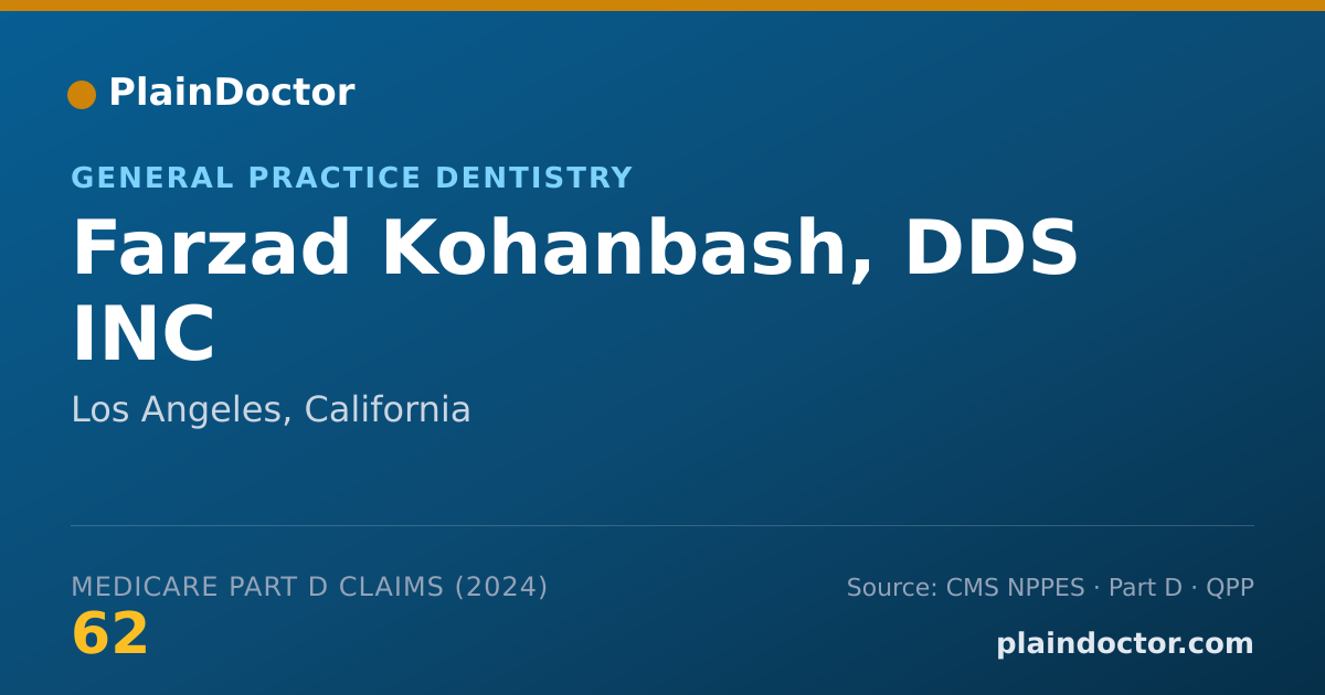 Shareable card for Farzad Kohanbash, DDS INC - General Practice Dentistry, Los Angeles, CA