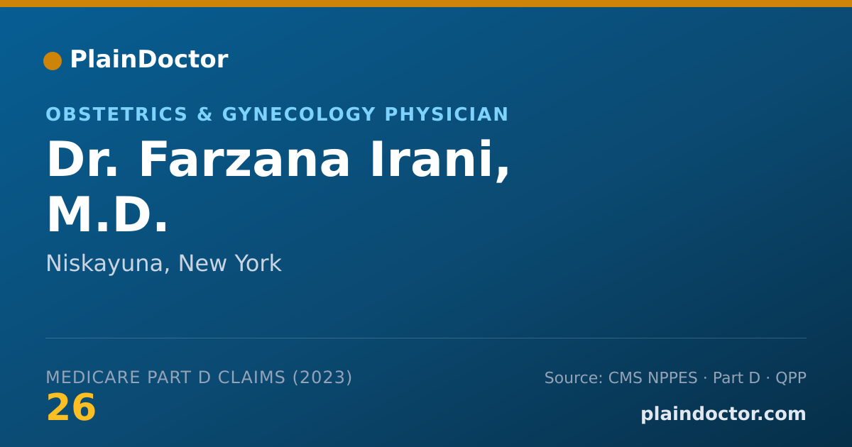 Shareable card for Farzana Irani, M.D. - Obstetrics & Gynecology Physician, Niskayuna, NY