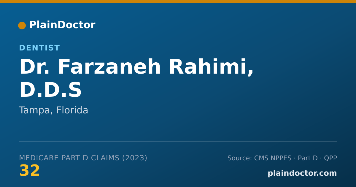 Shareable card for Farzaneh Rahimi, D.D.S - Dentist, Tampa, FL