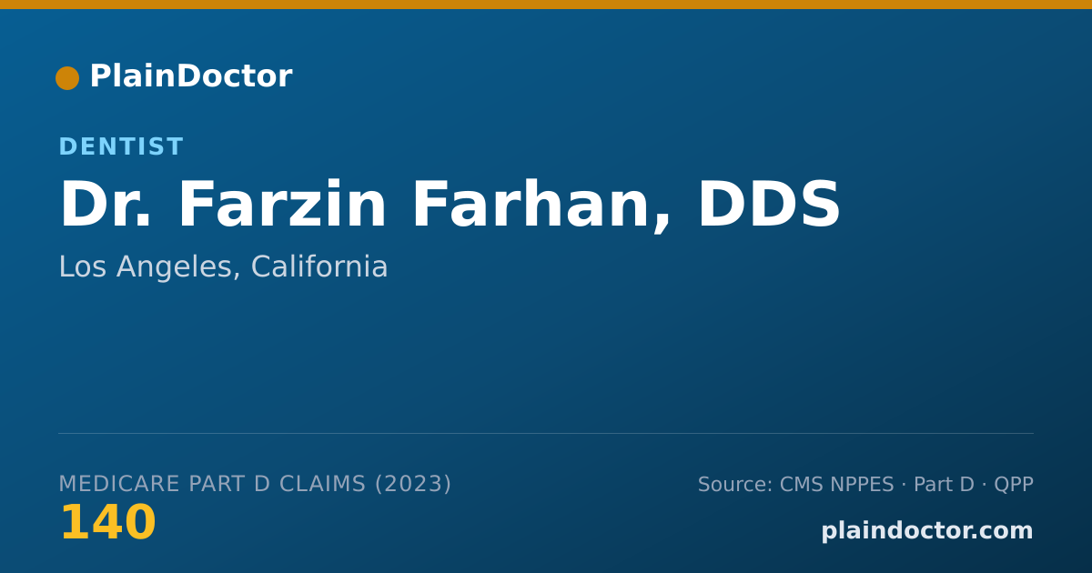Shareable card for Farzin Farhan, DDS - Dentist, Los Angeles, CA