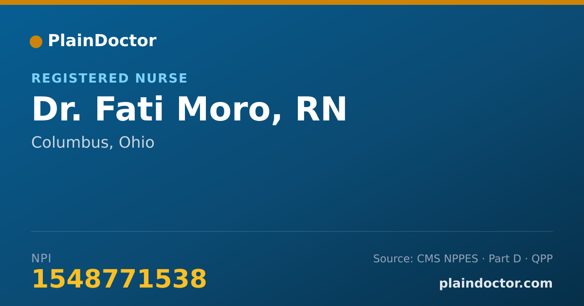 Shareable card for Fati Moro, RN - Registered Nurse, Columbus, OH