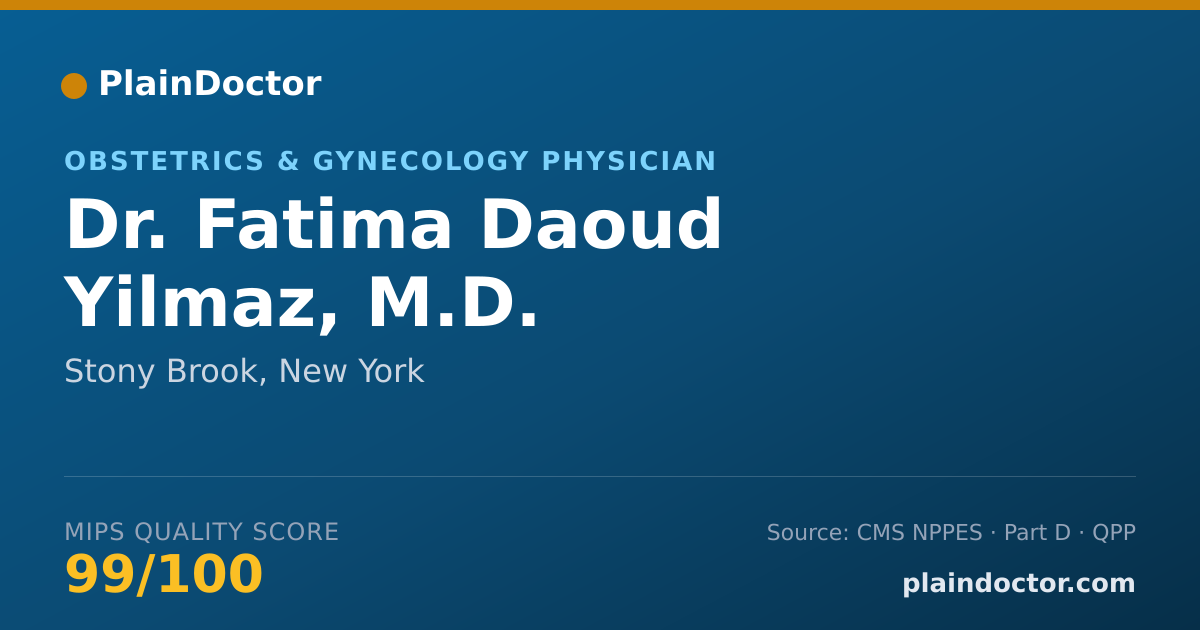 Shareable card for Fatima Daoud Yilmaz, M.D. - Obstetrics & Gynecology Physician, Stony Brook, NY