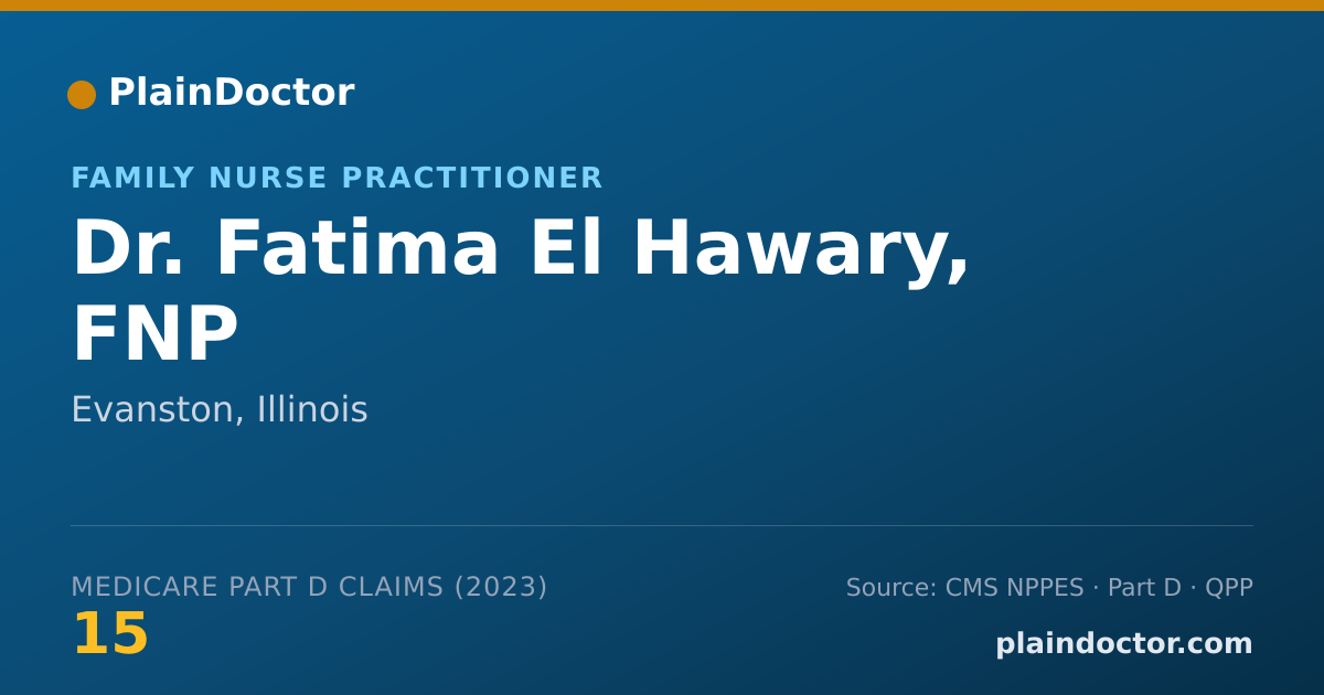 Shareable card for Fatima El Hawary, FNP - Family Nurse Practitioner, Evanston, IL